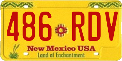 NM license plate 486RDV