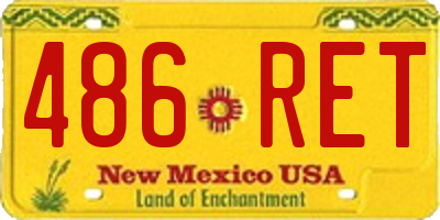 NM license plate 486RET