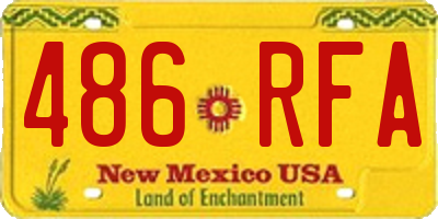 NM license plate 486RFA