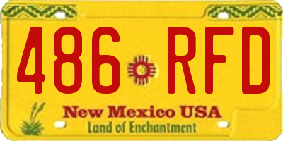 NM license plate 486RFD