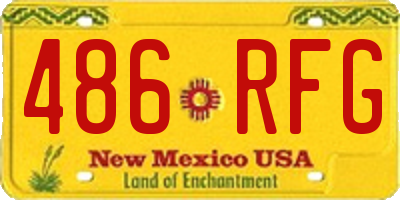 NM license plate 486RFG