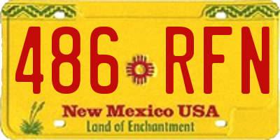 NM license plate 486RFN