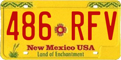 NM license plate 486RFV