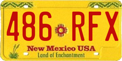 NM license plate 486RFX
