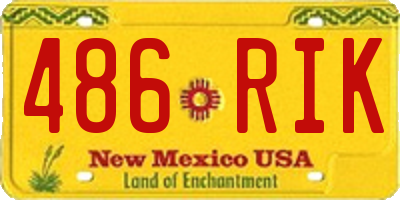 NM license plate 486RIK