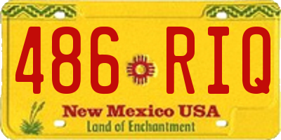 NM license plate 486RIQ