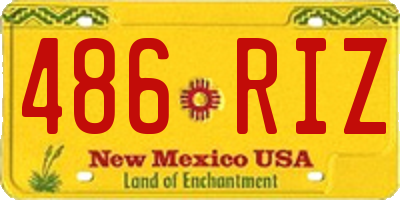 NM license plate 486RIZ