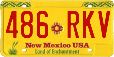 NM license plate 486RKV