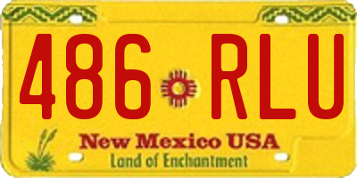 NM license plate 486RLU
