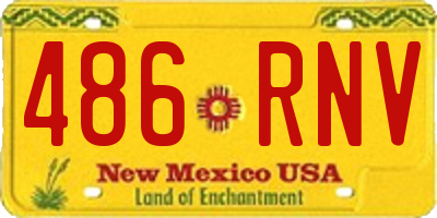 NM license plate 486RNV