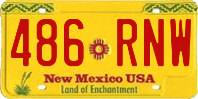 NM license plate 486RNW