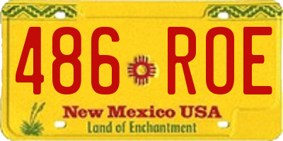 NM license plate 486ROE