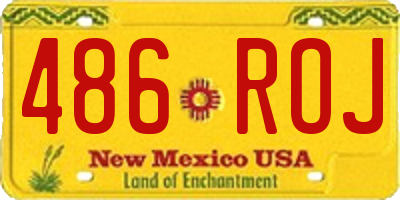 NM license plate 486ROJ