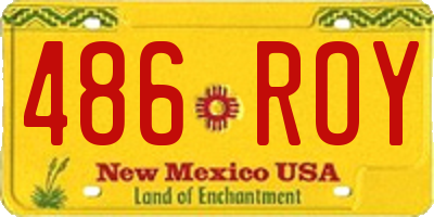 NM license plate 486ROY