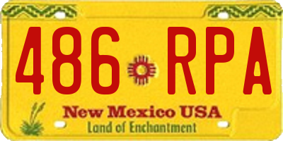 NM license plate 486RPA