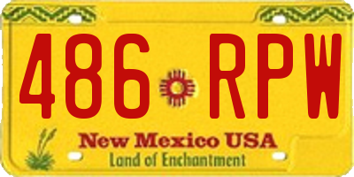 NM license plate 486RPW