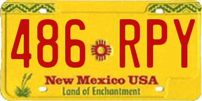 NM license plate 486RPY