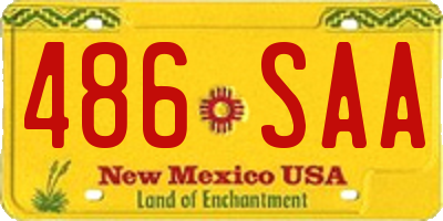 NM license plate 486SAA