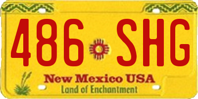 NM license plate 486SHG
