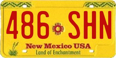 NM license plate 486SHN