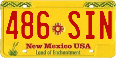 NM license plate 486SIN