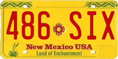 NM license plate 486SIX