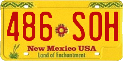 NM license plate 486SOH