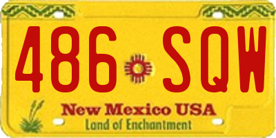 NM license plate 486SQW