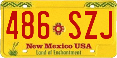 NM license plate 486SZJ