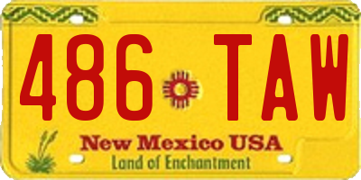 NM license plate 486TAW