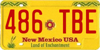 NM license plate 486TBE