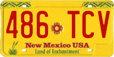 NM license plate 486TCV