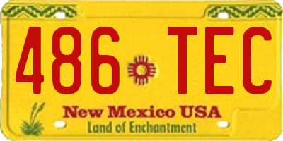NM license plate 486TEC
