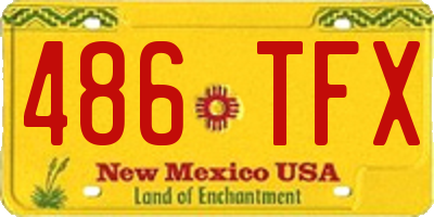 NM license plate 486TFX