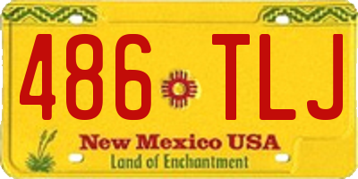 NM license plate 486TLJ