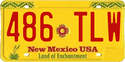 NM license plate 486TLW