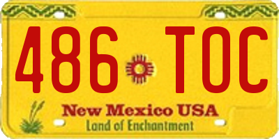 NM license plate 486TOC