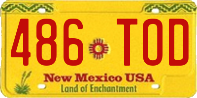 NM license plate 486TOD