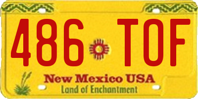 NM license plate 486TOF
