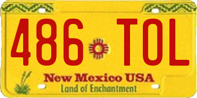NM license plate 486TOL