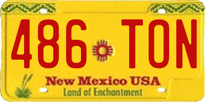 NM license plate 486TON