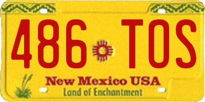 NM license plate 486TOS