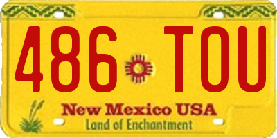 NM license plate 486TOU