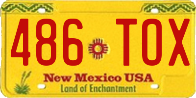 NM license plate 486TOX