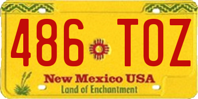 NM license plate 486TOZ