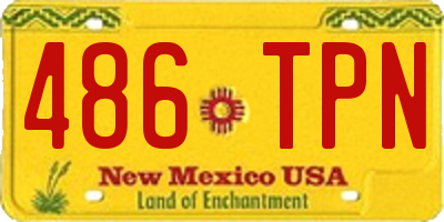 NM license plate 486TPN