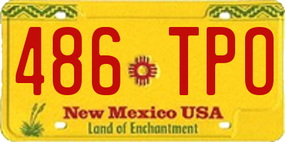 NM license plate 486TPO
