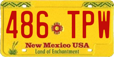 NM license plate 486TPW