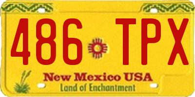 NM license plate 486TPX