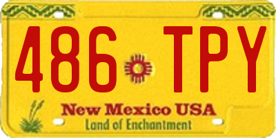 NM license plate 486TPY